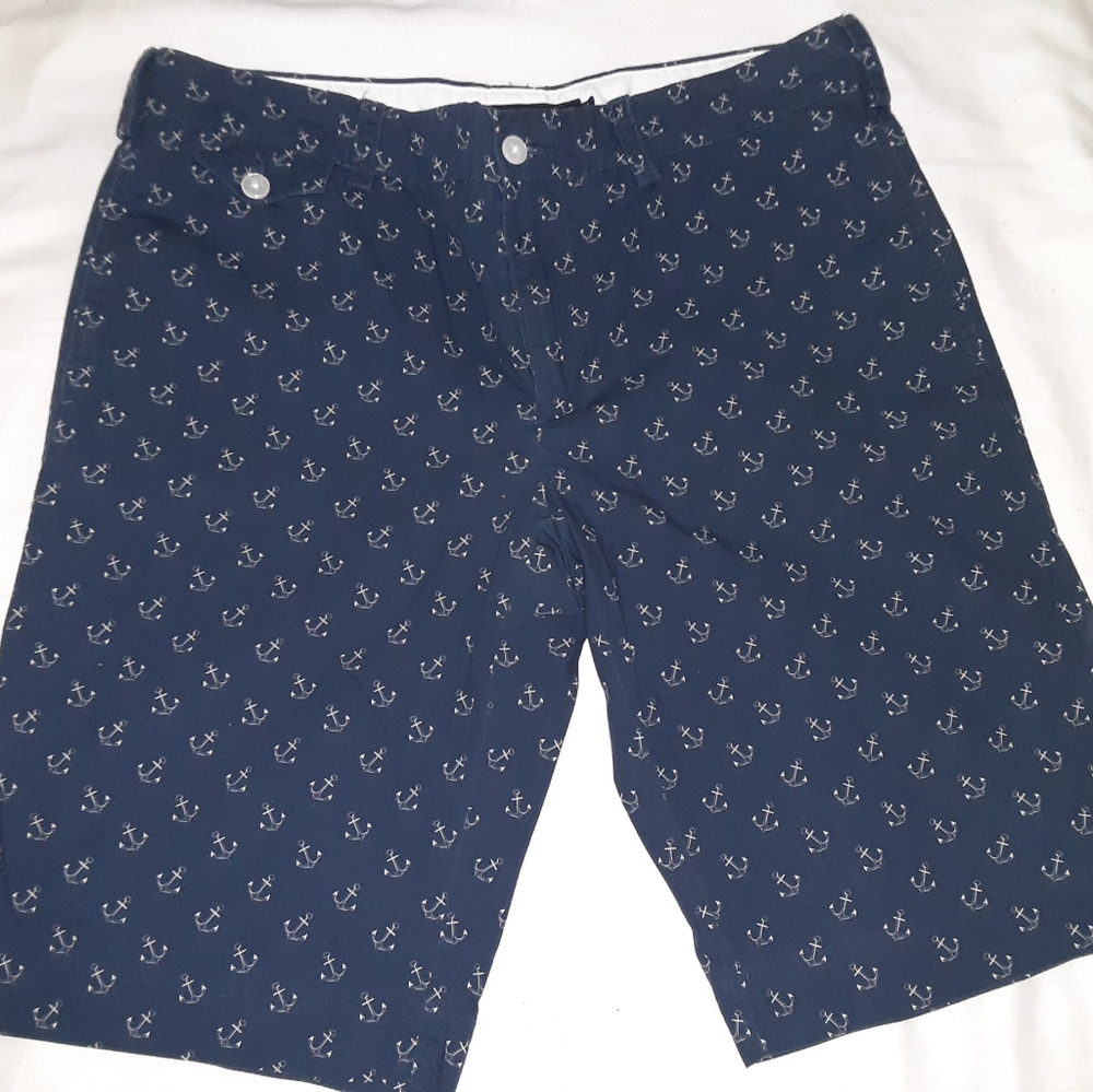 Ralph Lauren Ladies Navy Anchor Print Shorts Sz 10